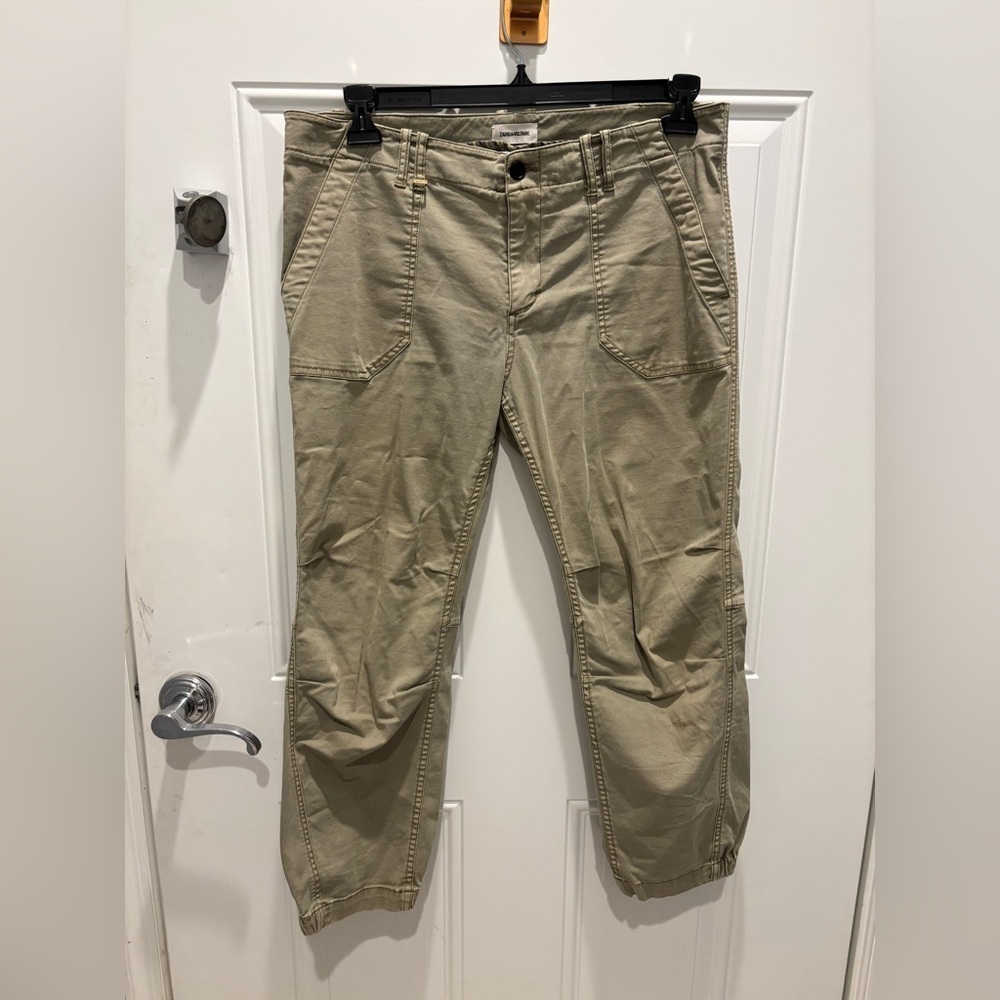 ZADIG & VOLTAIRE Zadig Women's Khaki Palma Grunge Cargo Pants - Picture 3 of 5